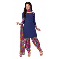 Triveni Chic Blue Colored Printed Polyester Salwar Kameez